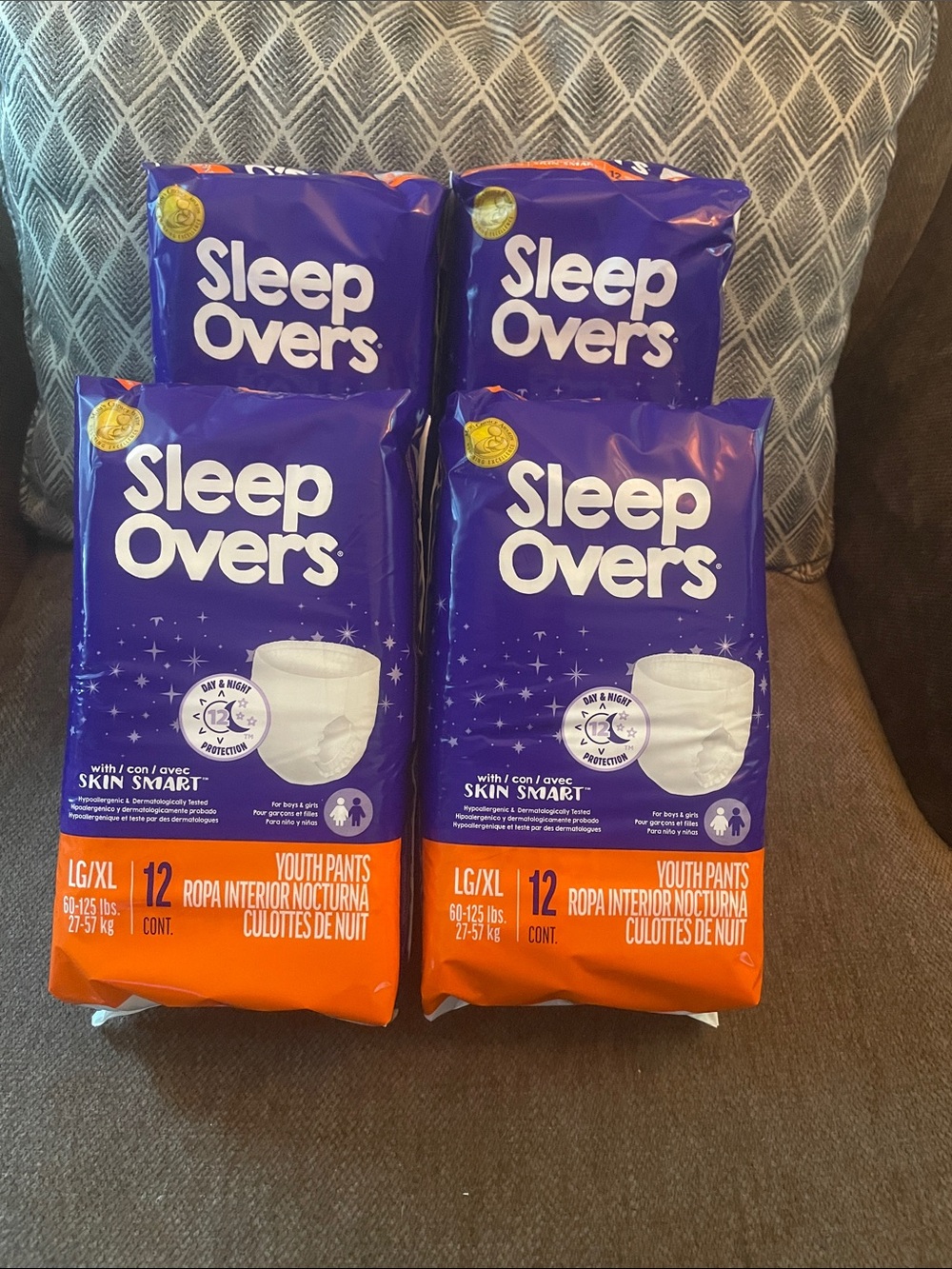 Sleep Overs Pull-Ons - LG/XL (12 Count each pack, listing for all 4 packs)
